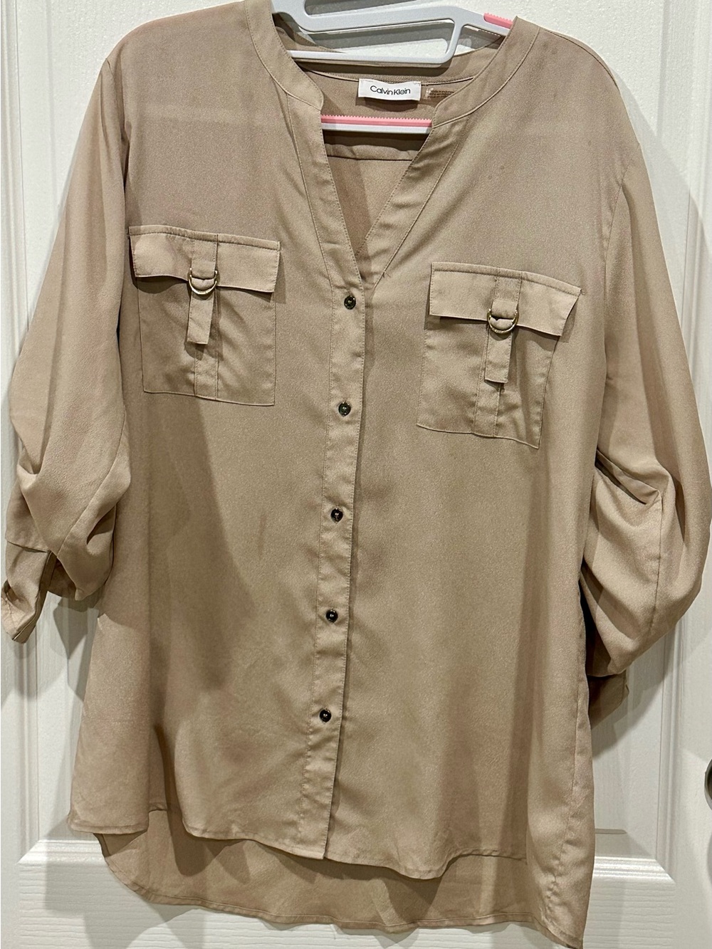 Calvin Klein Roll-tab Utility Blouse
